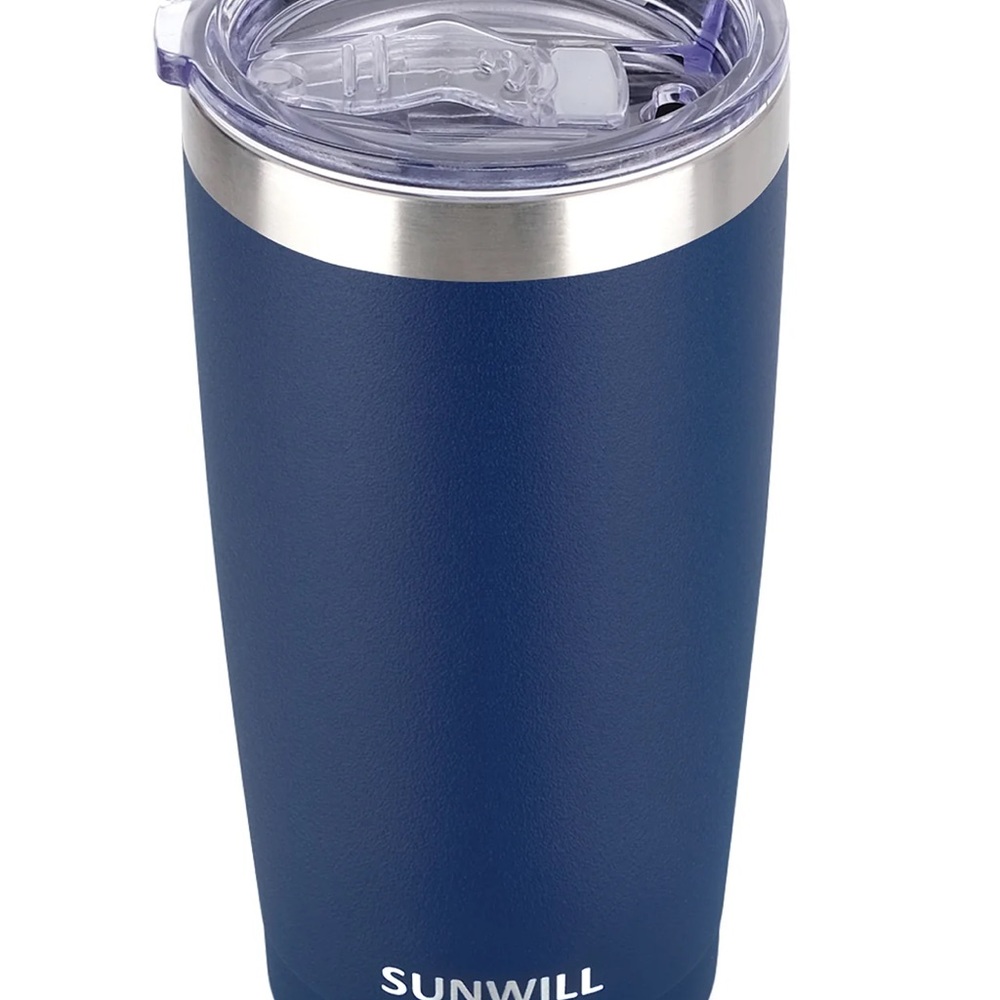 SUNWILL 20oz Tumbler with Lid (Navy Blue &Wine Red pack), Stainless Steel (2PK)
